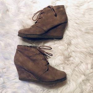 Tan Suede Wedges